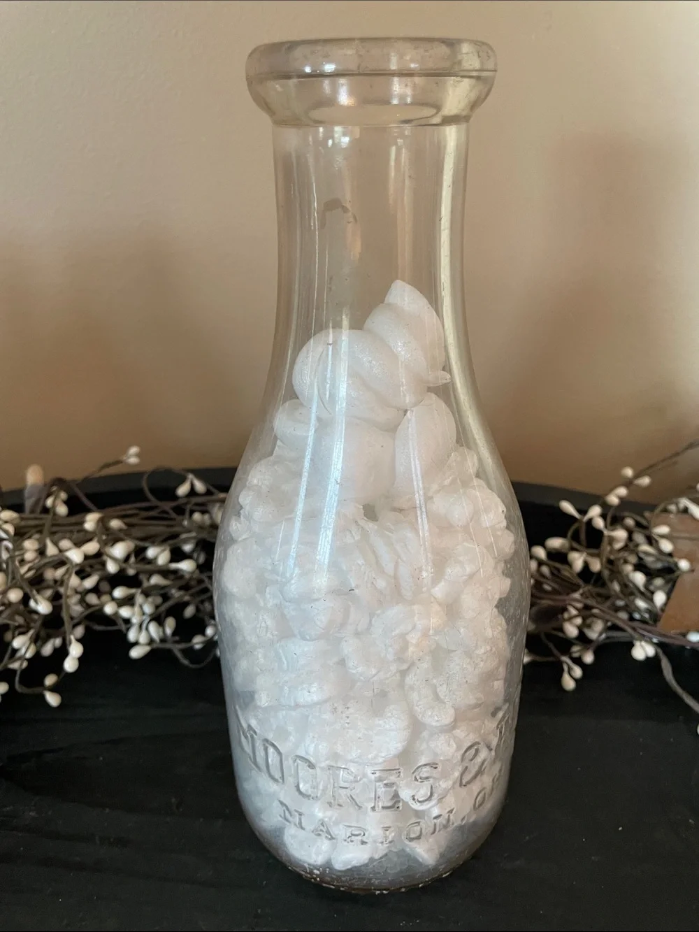 Vintage Quart Moores & Ross “Marion’s Finest” Embossed Milk Bottle - 1950s